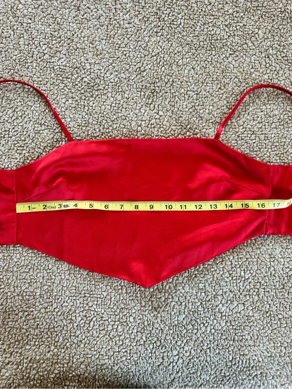 Show Me Your Mumu Red Satin Cowl Neck Tie Back Crop Top Size S